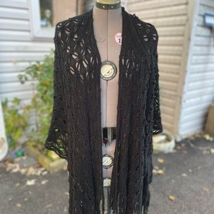 Collection eighteen knit one size fits all black shawl